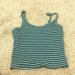 american eagle green and white crop top